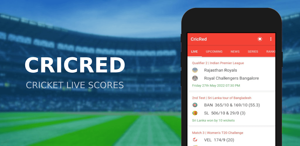 Cover Image of CricRed v4.1.1 MOD APK (Premium Unlocked)