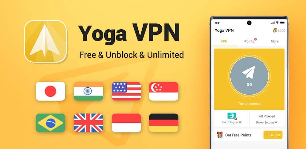 Cover Image of Yoga VPN v8.5.606 MOD APK (Premium, Unlimited Coins)