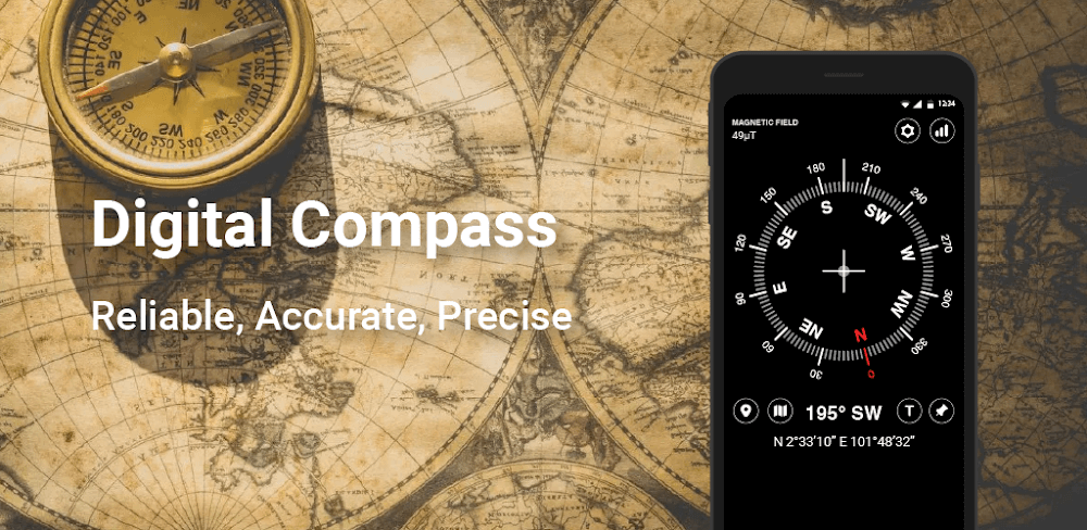 Cover Image of igital Compass v13.8.8 MOD APK (Premium Unlocked)